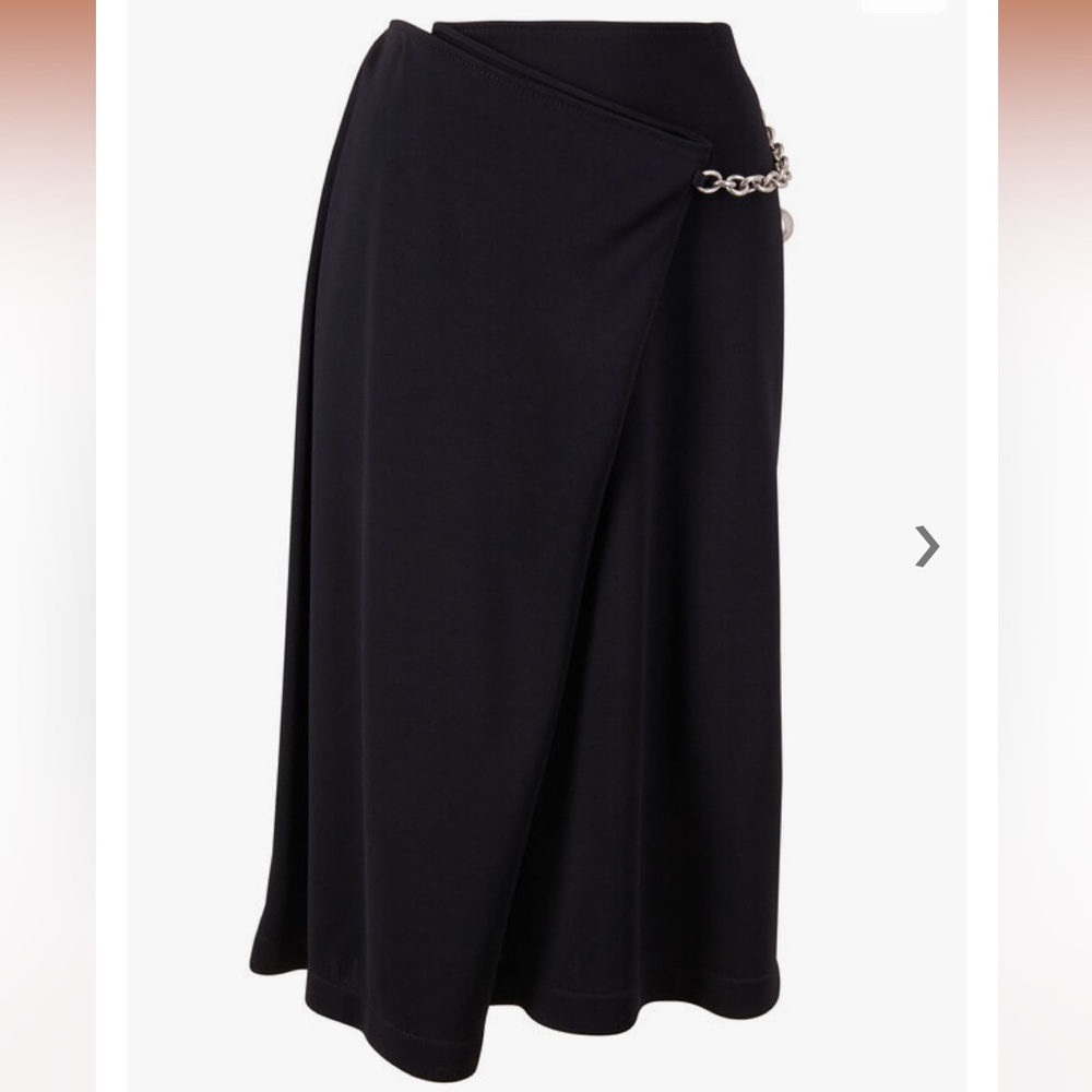 Bottega Veneta Jersey Wrap Skirt with Chain Detail